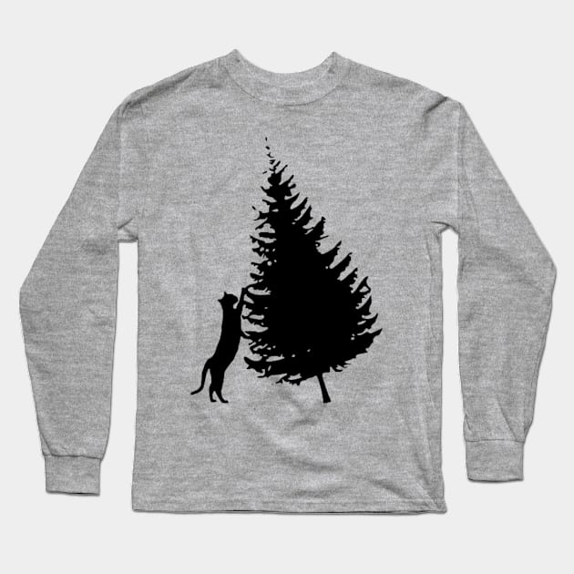 Tree Cat Long Sleeve T-Shirt by Vakian